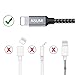 iPhone Charger, ASUMI Lightning to USB Cable (3ft 6ft 10ft) Extra Long Nylon Braided High Speed Charging Cord Data Syncing Cord Phones Connector of iPhone X/8/7/6/6S/Plus/5/5S/5C/ES/iPad (Gray)