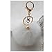 DZT1968® Solid Color Imitate Rabbit Fur Ball Keychain Handbag Key Ring Car Key (White)