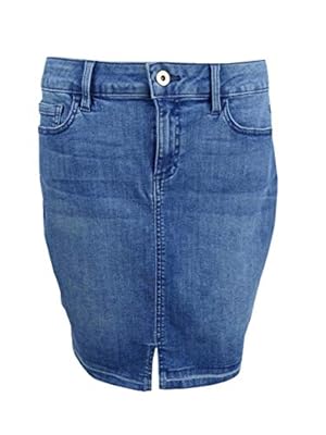 Tommy Hilfiger Womens Released-Hem Casual Denim Skirt