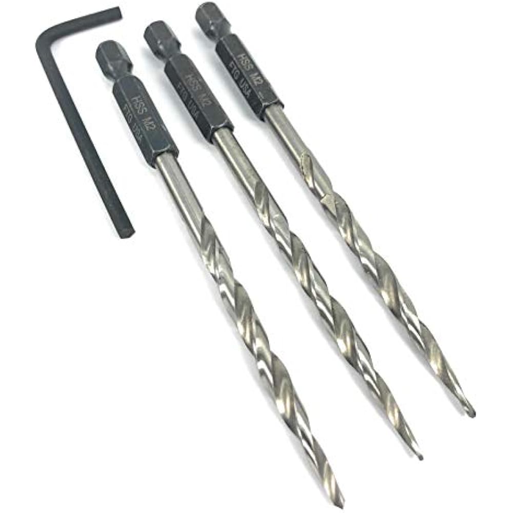 FTG Maximum Torque 3 Piece 3/16" (10) Replacement Countersink Drill Bit Only Hex eBay