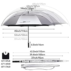 G4Free 47 Inch UV Protection Golf Umbrella Auto
