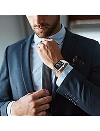 KWLET Correa de repuesto para Apple Watch de 1.496 in y 1.654 in de acero inoxidable para Apple Watch Series 3 Series 2 Series 1 Nike+,Edition