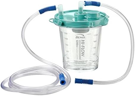 Bemis Healthcare 485410 Hi-Flow Canister with 18" and 6' Tubing, 1200 cc (Pack of 48)