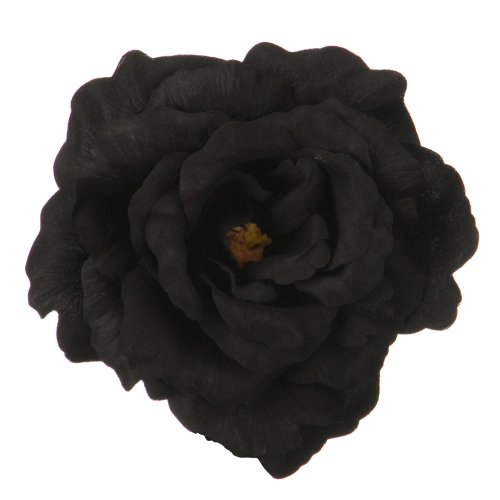 Rose King Size Pin and Clip - Black