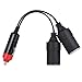 Warmstor Car Cigarette Lighter Splitter Adapter 2 Socket, 1 to 2 DC 12V 24V Cigarette Lighter Power Charger Port 2-Way Splitter, 8 inch SPT-2 16AWG Extension Cord Cable Wire with 15A Fuses