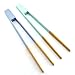 RuiLing 2-Pack 9.5-Inch Bamboo Kitchen Tongs Toast Tongs - Premium Environmental nontoxic Mineral Oil Paints.(Blue/Green)