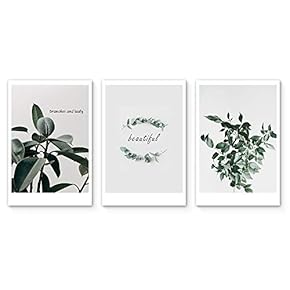 3 Panel Canvas Wall ArtOffice Potted Plant Modern Home Decor Canvas Painting Wall Decoration for Bedroom Living Room 16"x24" x 3 Panels