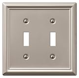 AmerTac 149TTBN Chelsea Steel Double Toggle Wallplate, Brushed Nickel