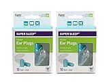 New! Super Sleep Comfort Foam Ear Plugs - 10 Pair + Carrying Case-Special Length for Sleeping on Your Side (Blue) (Pack of 2)