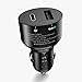 USB C Car Charger,Tronsmart 30W Dual USB Car Charger with Quick Charge 3.0 Technology for Samsung Galaxy S8/S8+ LG G6, HTC 10, Nexus 6P, Nexus 5X (5V/3A)