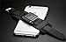 valkit Bands Compatible with Apple Watch Band 38mm 40mm 42mm 44mm, Genuine Leather Strap Replacement Wristband with Metal Adapter Clasp for Men Women iWatch Series SE 6 5 4 3 2 1, Cuff - Black
