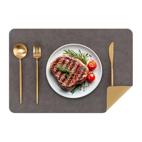 SHACOS Faux Leather Placemats Set of