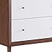 Baxton Studio Harlow Mid-Century Modern Scandinavian Style White and Walnut Wood 6-Drawer Storage Dresser