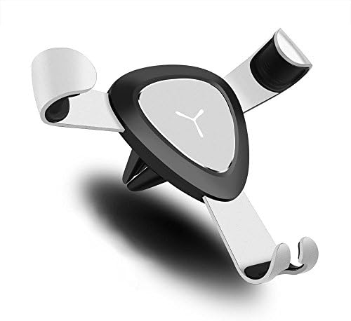 Car Phone Mount - Universal Fit for Air Vent - Auto Lock - Car Phone Holder for iPhone X 8 / 8 Plus / 7 / 6s Plus, SE, Samsung Galaxy S8 / S7 / S6 Edge / Note 8 7 Smartphones (Silver) by Tough Samurai