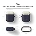 elago Duo Hang Case Compatible with Apple AirPods Case 1 & 2, Carabiner Included, Supports Wireless Charging, 2 Color Caps + 1Body [Classic White, Creamy Yellow + Jean Indigo]
