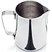 Stainless Steel Milk Frothing Pitcher - with Measurement Markings and Bonus Storage Bag (12 or 20 oz.) - for Espresso Machine, Coffee Milk Frother and Latte Maker