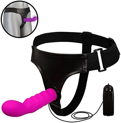 USlong Strap On Harness with Multi-speed Electric Massager for Woman Couples - Rose Red