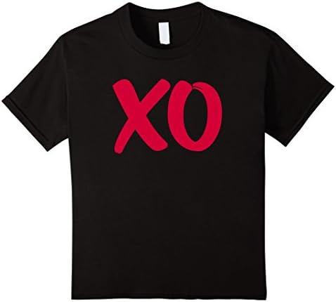 Kids XO Valentines Day Tshirt XOXO LOVE Girl Women 8 Black