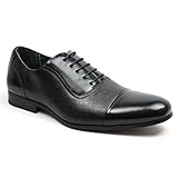 Ferro Aldo Men's Black Dress Shoes Cap Toe Lace up Oxfords 19339