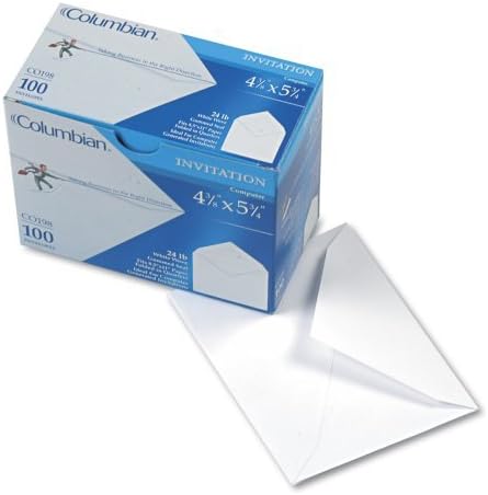 Columbian Invitation Envelopes, A2, 4-3/8 x 5-3/4 Inches, White, 100 Per Box (CO198) 3-Pack