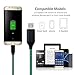 Micro USB Data Cable MKDGO 3ft Flat EL Visible Flowing LED Light Up Charging Cord USB 2.0A Sync Lead Rapid Charge Compatible with Android Phone Samsung S7 S6 Motorola and More - Green Light