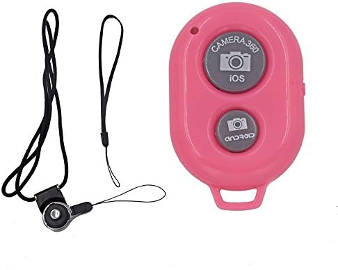 DAISEN Wireless Bluetooth phone camera shutter remote control Compatible for all iOS and Android Smartphones devices (Pink)