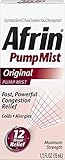 Afrin Pump Mist 12 Hour Relief, Original, 0.5 fl oz (Pack of 6)