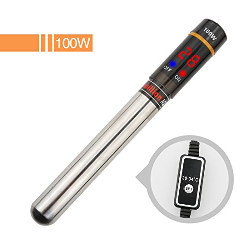 A-SZCXTOP 100 W Aquarium Heater with Suction Cup, Intelligent LED Stainless Steel Submersible Heater, Adjustable Temperature Fish Tank Water Heater, Up to 20 Gallon Aquarium (100W-Up to 20 Gallon) - Thumbnail 7