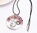 Natural Amethyst Tree of Life Pendant Necklace - Owl and Moon