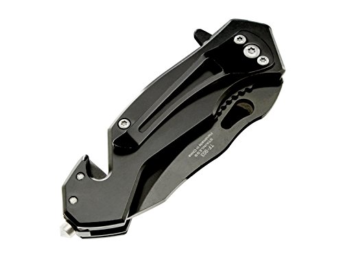NDZ Performance Tac-Force 6.5" Tactical Rescue Folding Knife Glass Breaker Seat-Belt Cutter 903BK Compact Black Got Ammo? Text - Thumbnail 2