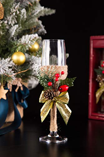 Yesido Christmas Decor Champagne Flute-Creative Christmas Gifts,Couples Gifts,Unique Gifts for Mom,Wedding Gifts