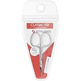 STALEKS Classic 11 Cuticle Scissors, 25 mm Curved Blades, Short Handles | Home manicure cuticle scissors with thin, narrowed curved blades with a 25 mm working part; short straight handles designed