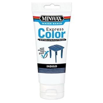 Minwax 30807 Water Based Express Color Wiping Stain and Finish, Indigo