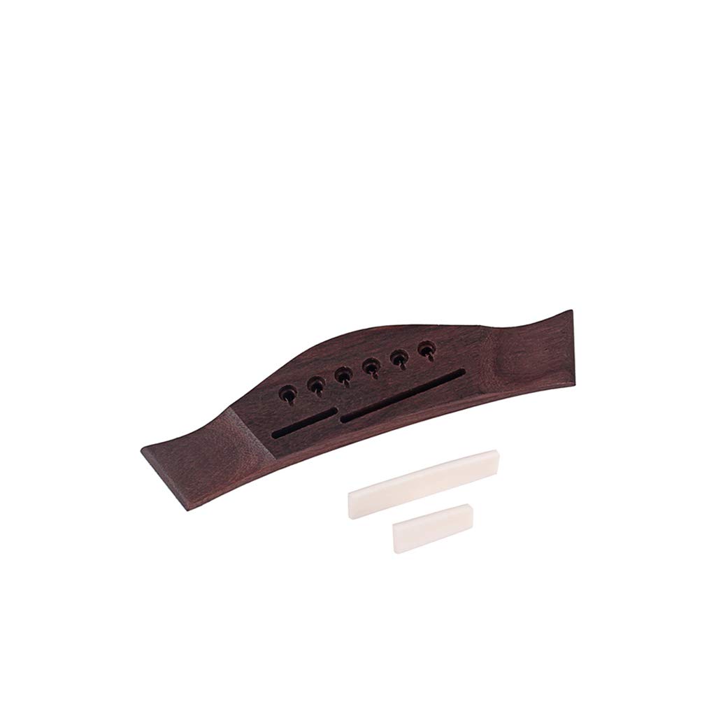 Alnicov 6 Strings Saddle Rosewood Thru Durable Bridge Bone Saddle for Folk Acoustic Guitar