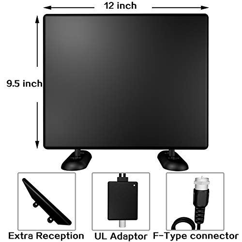 TV Antenna, HD Indoor Digital TV Antenna with Amplifier Free Signal Booster 4K 4K Free Local Channels for Long 80-120 Miles Range, 13ft Coax Cable