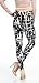 LMB Lush Moda Extra Soft Leggings with Designs- Variety of Prints - 720F Black White Stripes B5