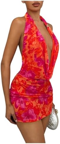 cowl neck backless knit mini dress Edikted Women's Cowl Neck Backless Knit Mini Dress