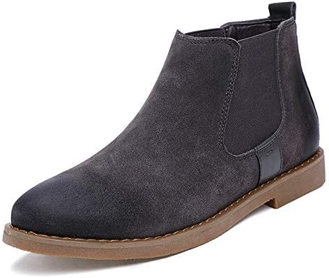 QXH Men's Casual Chelsea Ankle Boots Work Boots Chukka Boots