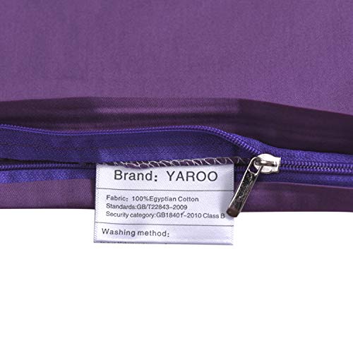 YAROO Body Pillow Cover 20" x 54",100% Egyptian Cotton, 300 Thread Count, Super Soft Body Pillowcases with Zipper Closure,Purple - Thumbnail 2