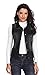 MISS MOLY Women's Black Denim Vest Jean Jackets Cropped Washed Classic Vintage Western Pockets S