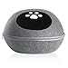 Furhaven Pet Cat Bed Furniture | Paw Print Cutout Felt Pet House Private Den Hideout Oval Pet Bed for Cats & Small Dogs, Heather Gray, One Sizethumb 3