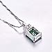 BONLAVIE Womens Pendant Necklace with Created Emerald Cubic Zirconia CZ Birthstone 925 Sterling Silver Chain Pendant Christmas Romantic Date Gift