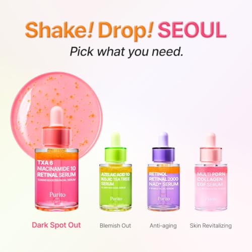 PURITO TXA 6% + Niacinamide 10% Facial Serum | for Dark Spots, Hyperpigmentation, Uneven Skin Tone | High-Concentration Tranexamic Acid | Korean Skincare, 30mL 1.01 fl.oz