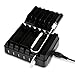 Upow 6-Port USB Charging Docks Desktop Multi-device Organizer for Smart Phones and Tablets (Black)