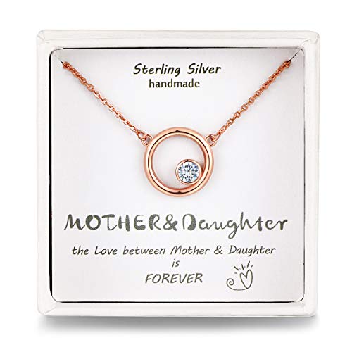 Presentski Mother Daughter Necklace,Silver/Rose Gold Costa Rica Ubuy