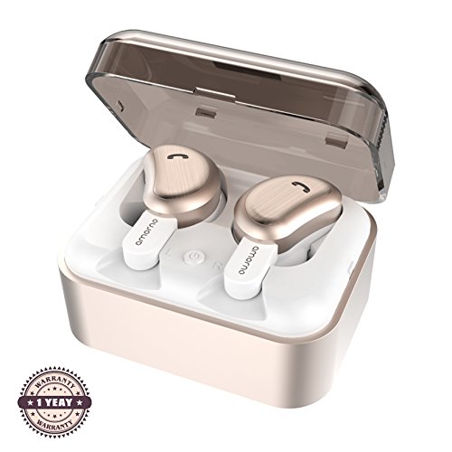 True Wireless Earbuds, AMORNO Truly Bluetooth Headphones In-Ear Noise Cancelling Mini Twins Earphones Sport Sweatproof Dual Stereo Earpieces with Charging Case for Running Gym True Wireless Earbuds, AMORNO Truly Bluetooth Headphones In-Ear Noise Cancelling Mini Twins Earphones Sport Sweatproof Dual Stereo Earpieces with Charging Case for Running Gym