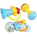 ZesGood 12 Piece Baby Rattle Newborn Toys Fun Cartoon Musical Flash Teether Handle Rattle Play Toy Gift Set (9pcs Toys + 3pcs Teether)