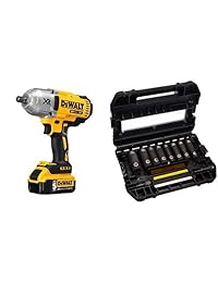 DEWALT - Kit de llaves de impacto inalámbricas XR de 20 V máx. con Detent Anvil, 1 2" (DCF899P2)