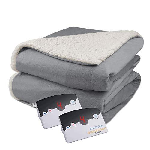 Pure Warmth Velour Sherpa Electric Blanket Warm King Size Heating