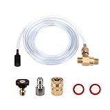FUNTECK Pressure Washer Chemical Injector Kit Adjustable Soap Dispenser, 3/8 inch Quick Connect, 10 FT Siphon Hose, Come with a Black Soap Nozzle and Teflon Tape